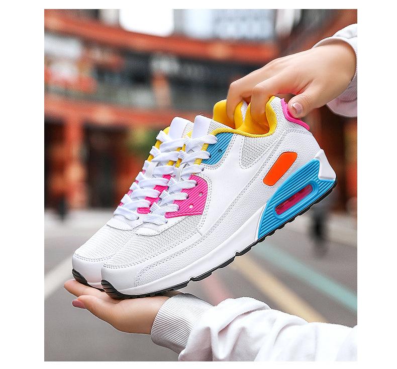 Unisex Air Cushion Sneakers Men's Colorful Casual  Fashion Jogging Sneakers Outdoor Sports Sneakers Lace Up Unisex Walk Women's Air Athletic Running Sneakers Stevvex
