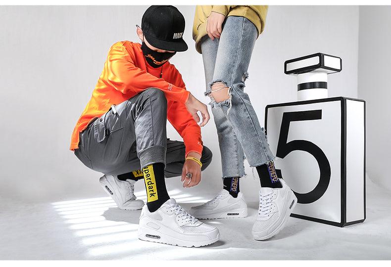 Unisex Air Cushion Sneakers Men's Colorful Casual  Fashion Jogging Sneakers Outdoor Sports Sneakers Lace Up Unisex Walk Women's Air Athletic Running Sneakers Stevvex