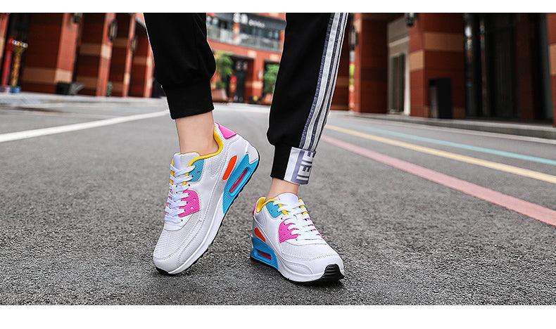 Unisex Air Cushion Sneakers Men's Colorful Casual  Fashion Jogging Sneakers Outdoor Sports Sneakers Lace Up Unisex Walk Women's Air Athletic Running Sneakers Stevvex