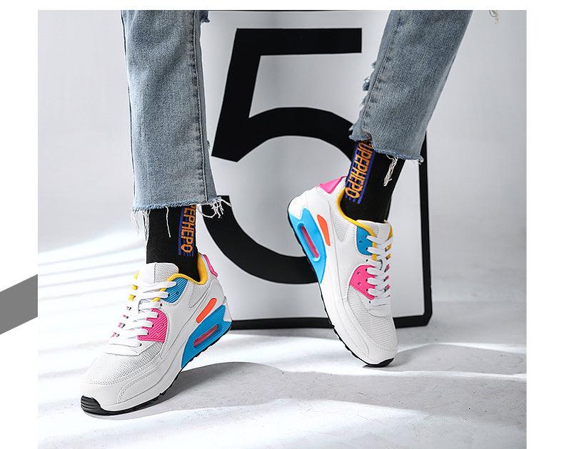 Unisex Air Cushion Sneakers Men's Colorful Casual  Fashion Jogging Sneakers Outdoor Sports Sneakers Lace Up Unisex Walk Women's Air Athletic Running Sneakers Stevvex