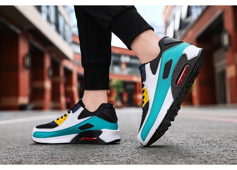 Unisex Air Cushion Sneakers Men's Colorful Casual  Fashion Jogging Sneakers Outdoor Sports Sneakers Lace Up Unisex Walk Women's Air Athletic Running Sneakers Stevvex