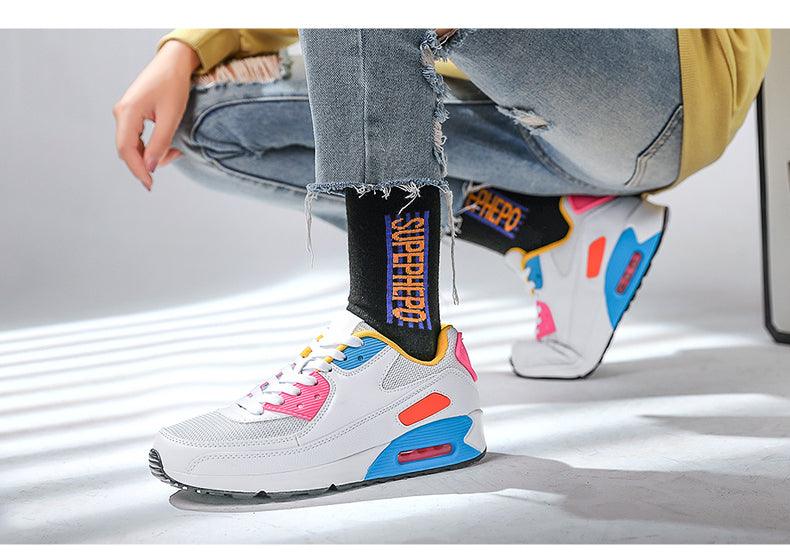 Unisex Air Cushion Sneakers Men's Colorful Casual  Fashion Jogging Sneakers Outdoor Sports Sneakers Lace Up Unisex Walk Women's Air Athletic Running Sneakers Stevvex