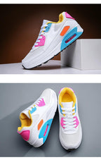 Unisex Air Cushion Sneakers Men's Colorful Casual  Fashion Jogging Sneakers Outdoor Sports Sneakers Lace Up Unisex Walk Women's Air Athletic Running Sneakers Stevvex