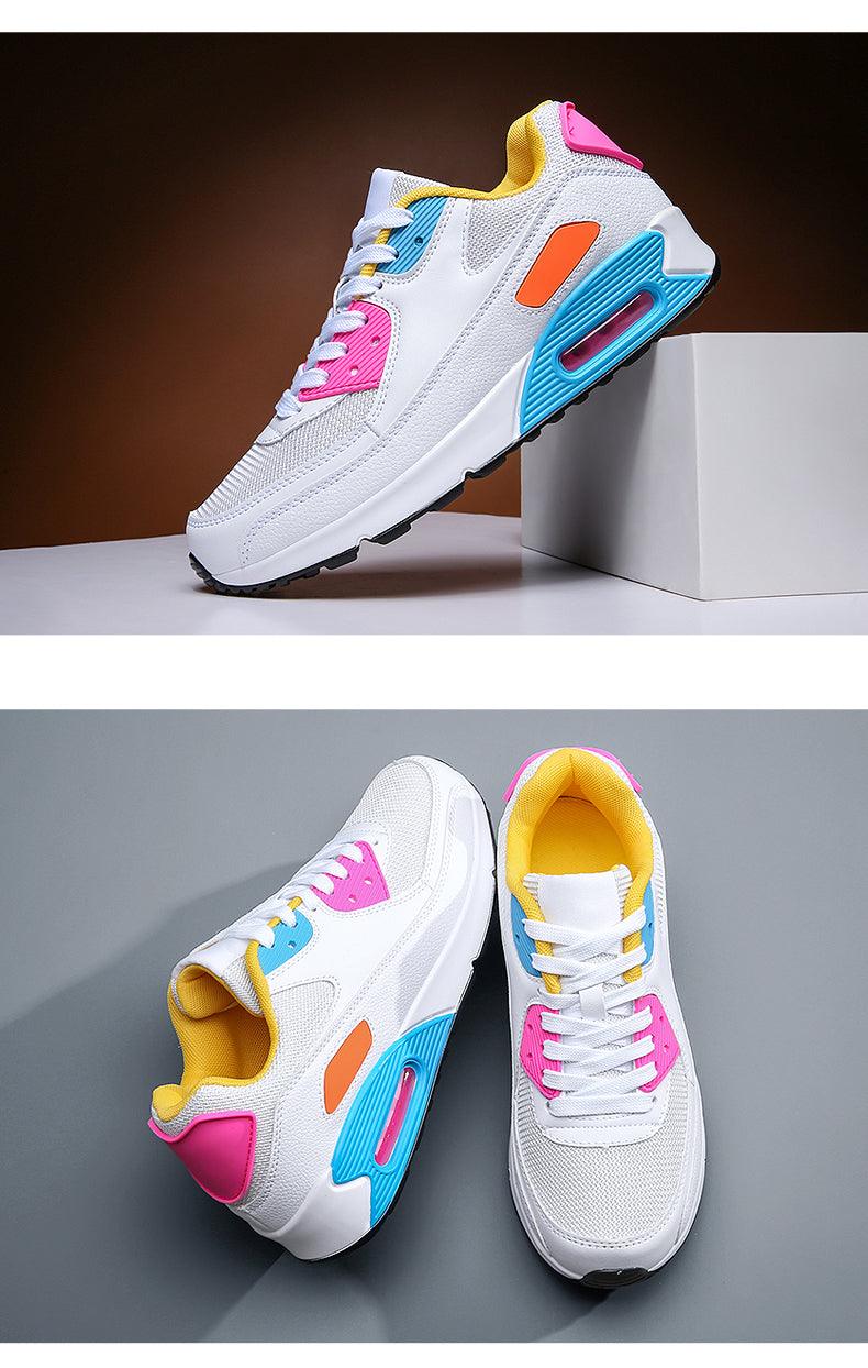 Unisex Air Cushion Sneakers Men's Colorful Casual  Fashion Jogging Sneakers Outdoor Sports Sneakers Lace Up Unisex Walk Women's Air Athletic Running Sneakers Stevvex