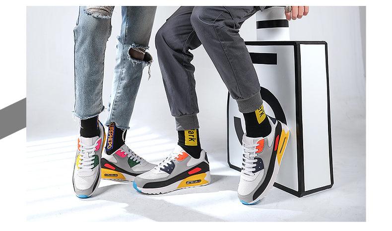 Unisex Air Cushion Sneakers Men's Colorful Casual  Fashion Jogging Sneakers Outdoor Sports Sneakers Lace Up Unisex Walk Women's Air Athletic Running Sneakers Stevvex