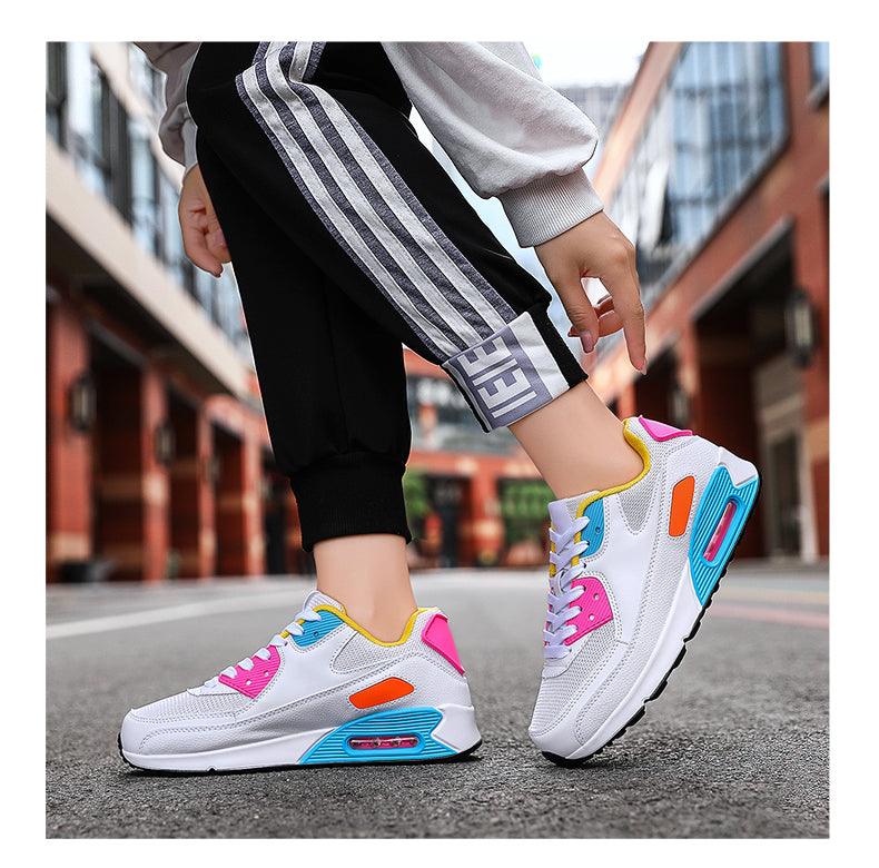 Unisex Air Cushion Sneakers Men's Colorful Casual  Fashion Jogging Sneakers Outdoor Sports Sneakers Lace Up Unisex Walk Women's Air Athletic Running Sneakers Stevvex