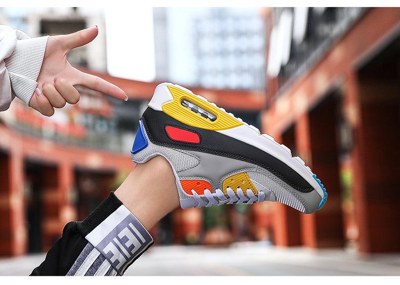 Unisex Air Cushion Sneakers Men's Colorful Casual  Fashion Jogging Sneakers Outdoor Sports Sneakers Lace Up Unisex Walk Women's Air Athletic Running Sneakers Stevvex