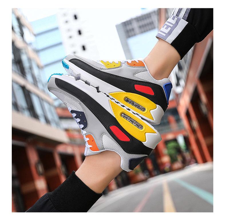 Unisex Air Cushion Sneakers Men's Colorful Casual  Fashion Jogging Sneakers Outdoor Sports Sneakers Lace Up Unisex Walk Women's Air Athletic Running Sneakers Stevvex