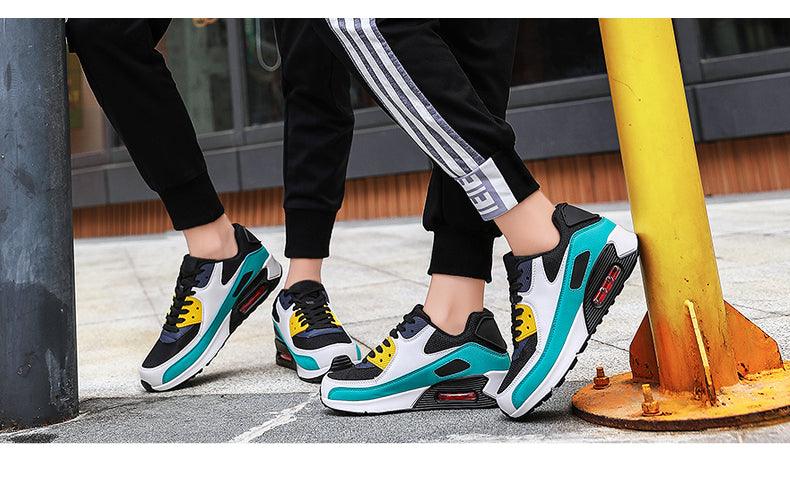 Unisex Air Cushion Sneakers Men's Colorful Casual  Fashion Jogging Sneakers Outdoor Sports Sneakers Lace Up Unisex Walk Women's Air Athletic Running Sneakers Stevvex