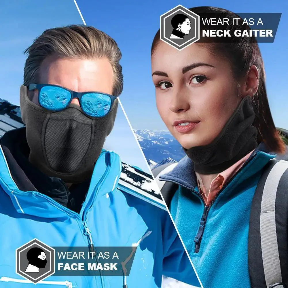 Unisex Breathable Black Half Ski Windproof Sport Mask Face Cover Ear Warmer For Winter Weather Men Running Thermal Masks Scarf Snowboard Ski Mask Neck Warmer Stevvex