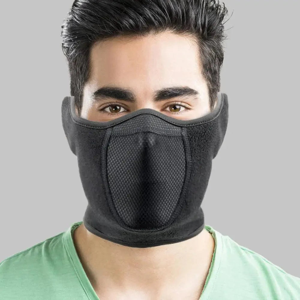 Unisex Breathable Black Half Ski Windproof Sport Mask Face Cover Ear Warmer For Winter Weather Men Running Thermal Masks Scarf Snowboard Ski Mask Neck Warmer Stevvex