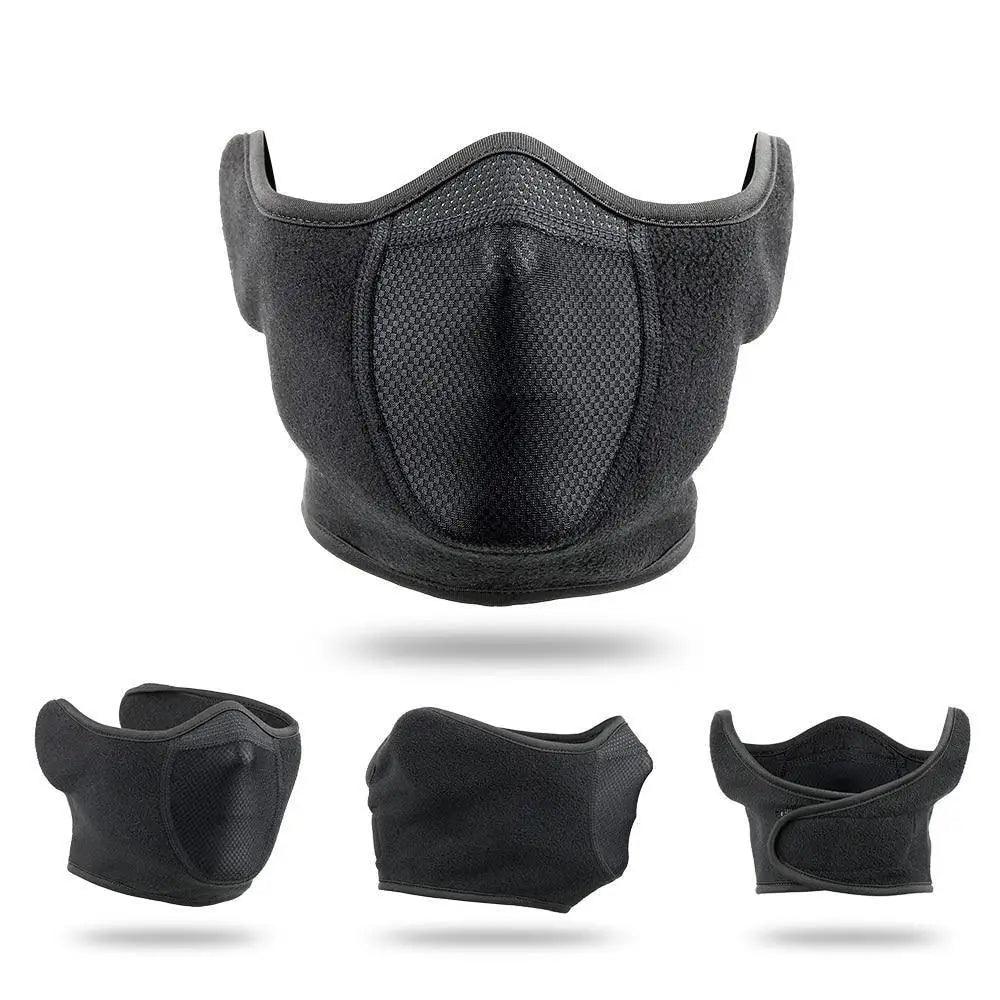 Unisex Breathable Black Half Ski Windproof Sport Mask Face Cover Ear Warmer For Winter Weather Men Running Thermal Masks Scarf Snowboard Ski Mask Neck Warmer Stevvex