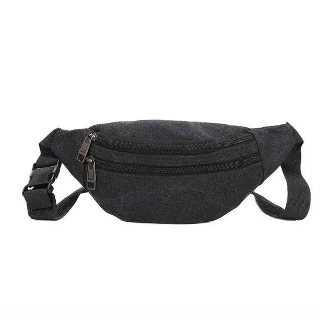 Unisex Casual Canvas Waist Bag Functional Comfortable Waist Bag Classic Waterproof Cross Body Traveling Bag Stevvex
