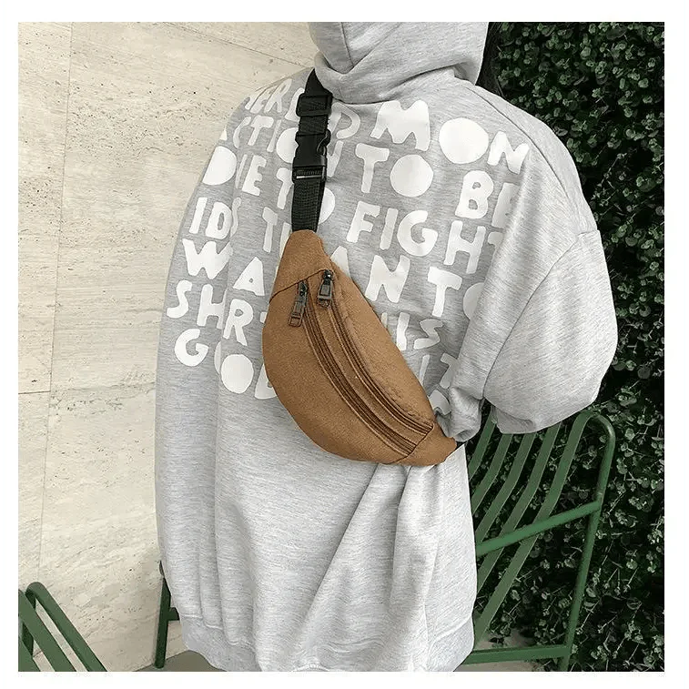 Unisex Casual Canvas Waist Bag Functional Comfortable Waist Bag Classic Waterproof Cross Body Traveling Bag Stevvex
