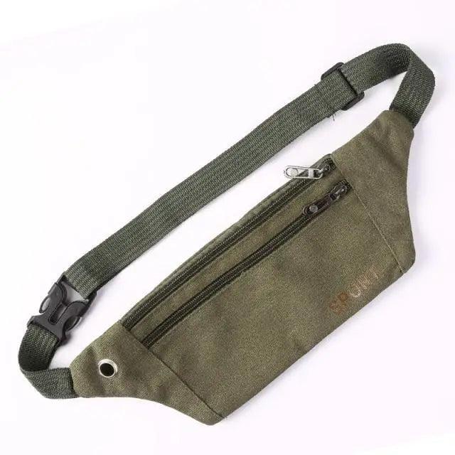 Unisex Casual Canvas Waist Bag Functional Comfortable Waist Bag Classic Waterproof Cross Body Traveling Bag Stevvex