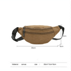 Unisex Casual Canvas Waist Bag Functional Comfortable Waist Bag Classic Waterproof Cross Body Traveling Bag Stevvex