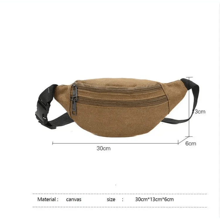 Unisex Casual Canvas Waist Bag Functional Comfortable Waist Bag Classic Waterproof Cross Body Traveling Bag Stevvex