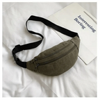 Unisex Casual Canvas Waist Bag Functional Comfortable Waist Bag Classic Waterproof Cross Body Traveling Bag Stevvex