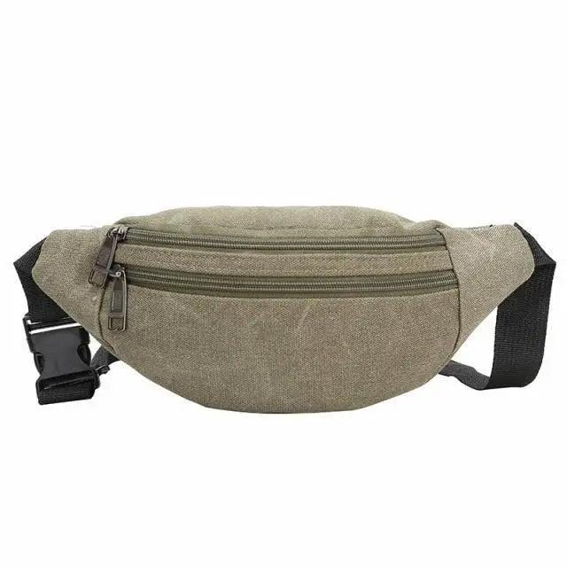 Unisex Casual Canvas Waist Bag Functional Comfortable Waist Bag Classic Waterproof Cross Body Traveling Bag Stevvex