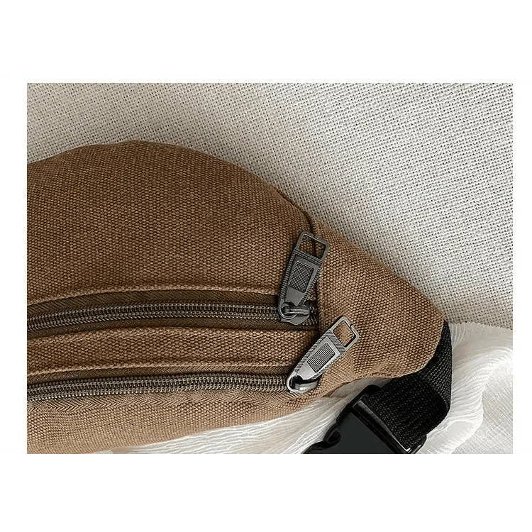 Unisex Casual Canvas Waist Bag Functional Comfortable Waist Bag Classic Waterproof Cross Body Traveling Bag Stevvex