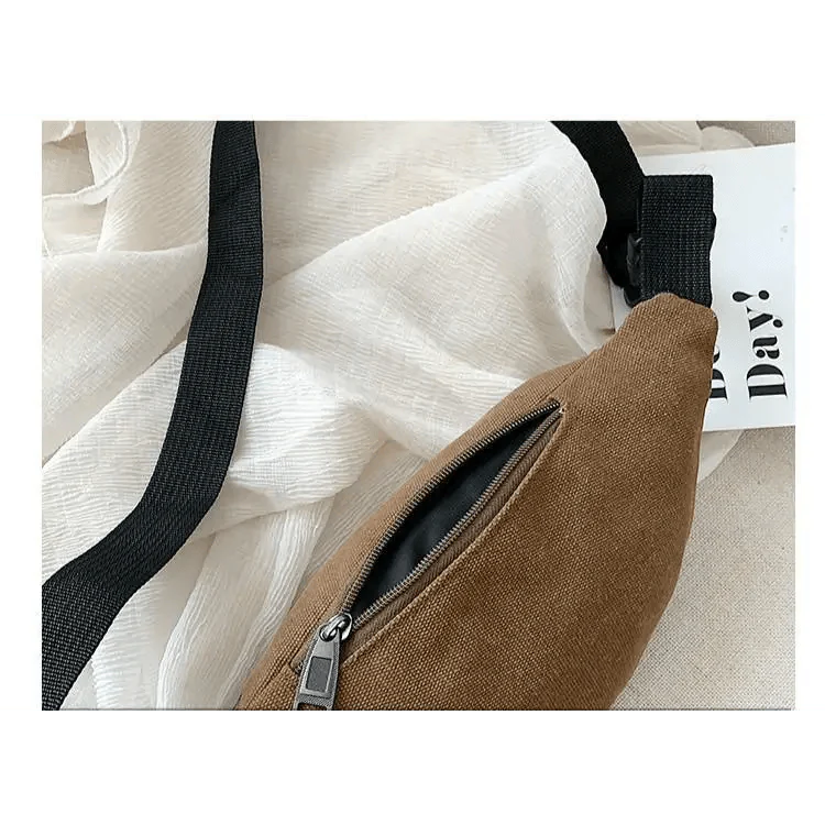 Unisex Casual Canvas Waist Bag Functional Comfortable Waist Bag Classic Waterproof Cross Body Traveling Bag Stevvex
