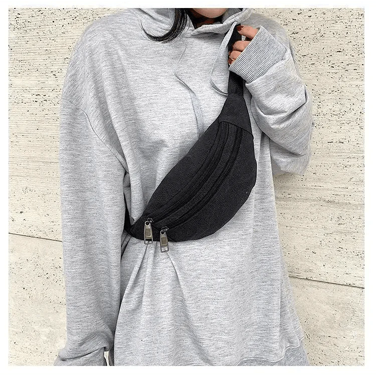 Unisex Casual Canvas Waist Bag Functional Comfortable Waist Bag Classic Waterproof Cross Body Traveling Bag Stevvex