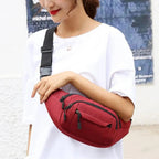 Unisex Casual Crossbody Women Waist Bag Retro Design Large Capacity Canvas Travel Adjustable Phone Bag Fanny Hip Bags Hands-Free Wallets Waist Pack Stevvex