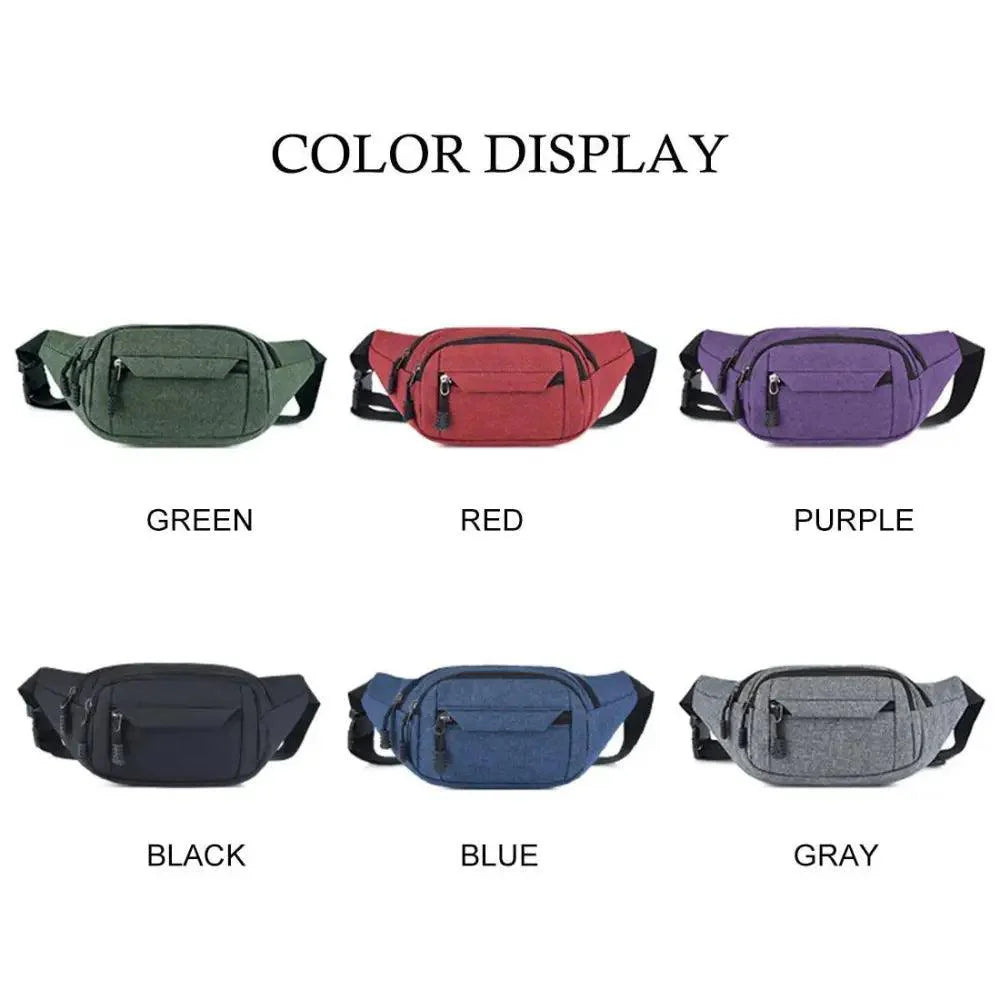 Unisex Casual Crossbody Women Waist Bag Retro Design Large Capacity Canvas Travel Adjustable Phone Bag Fanny Hip Bags Hands-Free Wallets Waist Pack Stevvex