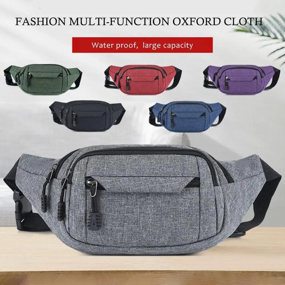 Unisex Casual Crossbody Women Waist Bag Retro Design Large Capacity Canvas Travel Adjustable Phone Bag Fanny Hip Bags Hands-Free Wallets Waist Pack Stevvex