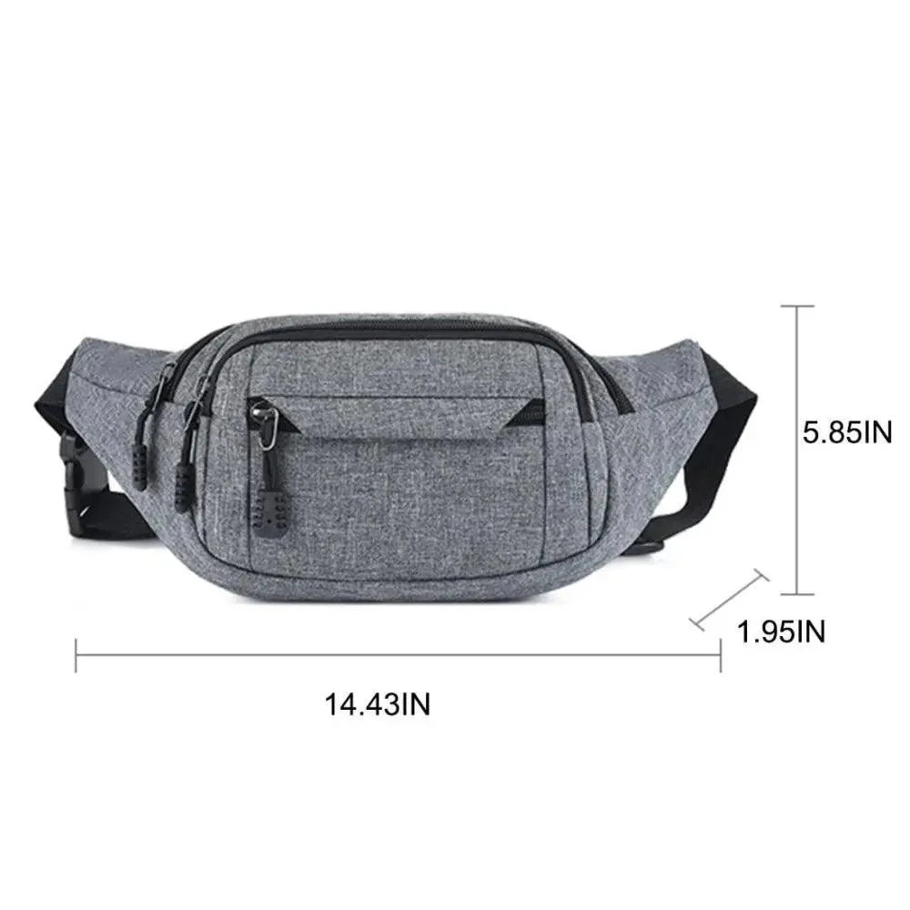 Unisex Casual Crossbody Women Waist Bag Retro Design Large Capacity Canvas Travel Adjustable Phone Bag Fanny Hip Bags Hands-Free Wallets Waist Pack Stevvex