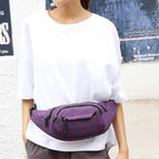 Unisex Casual Crossbody Women Waist Bag Retro Design Large Capacity Canvas Travel Adjustable Phone Bag Fanny Hip Bags Hands-Free Wallets Waist Pack Stevvex