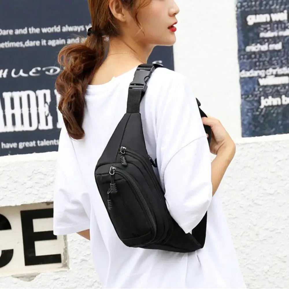 Unisex Casual Crossbody Women Waist Bag Retro Design Large Capacity Canvas Travel Adjustable Phone Bag Fanny Hip Bags Hands-Free Wallets Waist Pack Stevvex