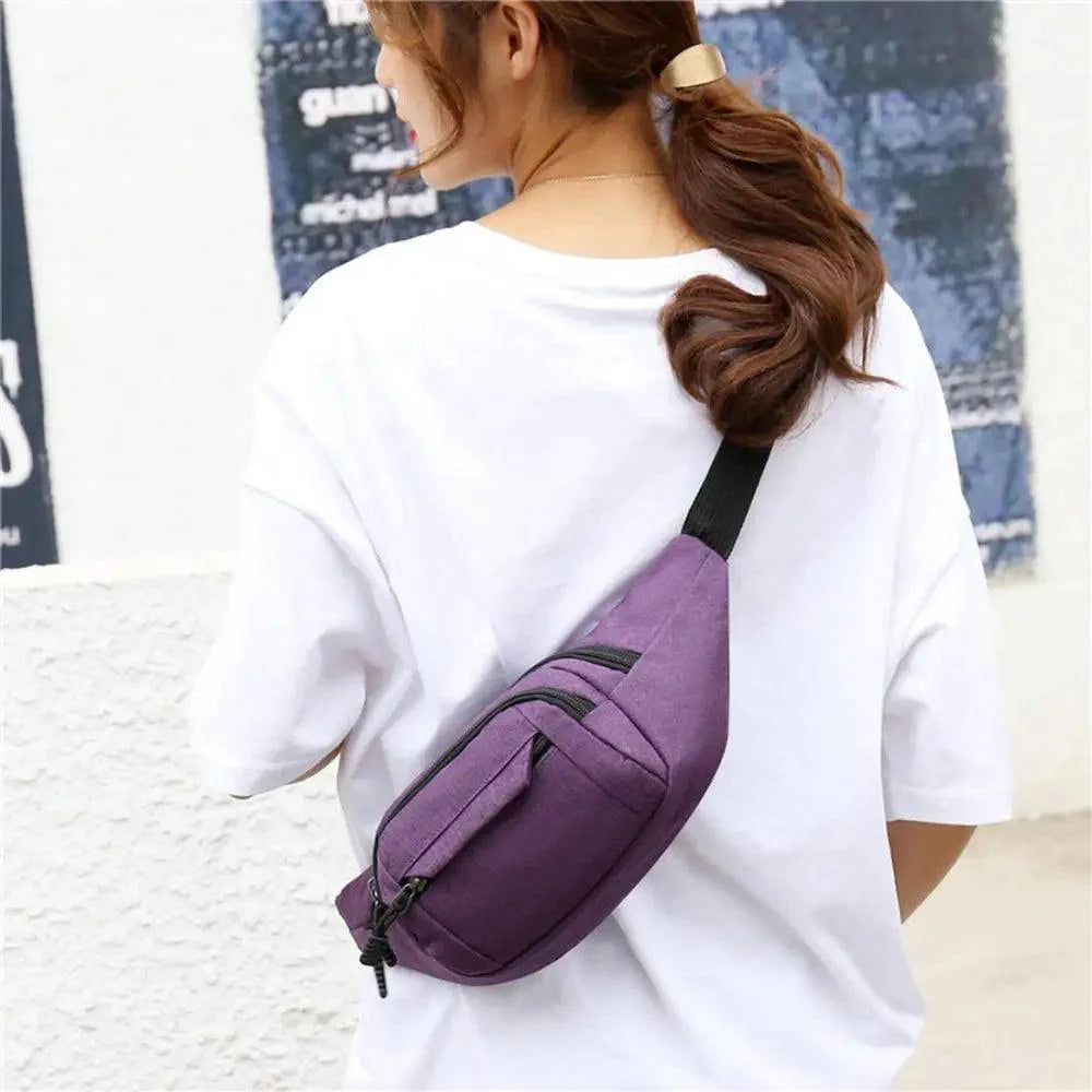 Unisex Casual Crossbody Women Waist Bag Retro Design Large Capacity Canvas Travel Adjustable Phone Bag Fanny Hip Bags Hands-Free Wallets Waist Pack Stevvex