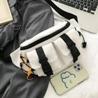 Unisex Casual Stylish Zipper Fanny Black Waist Bag Comfortable Travel Cross Body Bag Large Capacity Bags Stevvex
