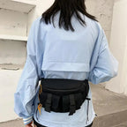 Unisex Casual Stylish Zipper Fanny Black Waist Bag Comfortable Travel Cross Body Bag Large Capacity Bags Stevvex