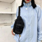 Unisex Casual Stylish Zipper Fanny Black Waist Bag Comfortable Travel Cross Body Bag Large Capacity Bags Stevvex
