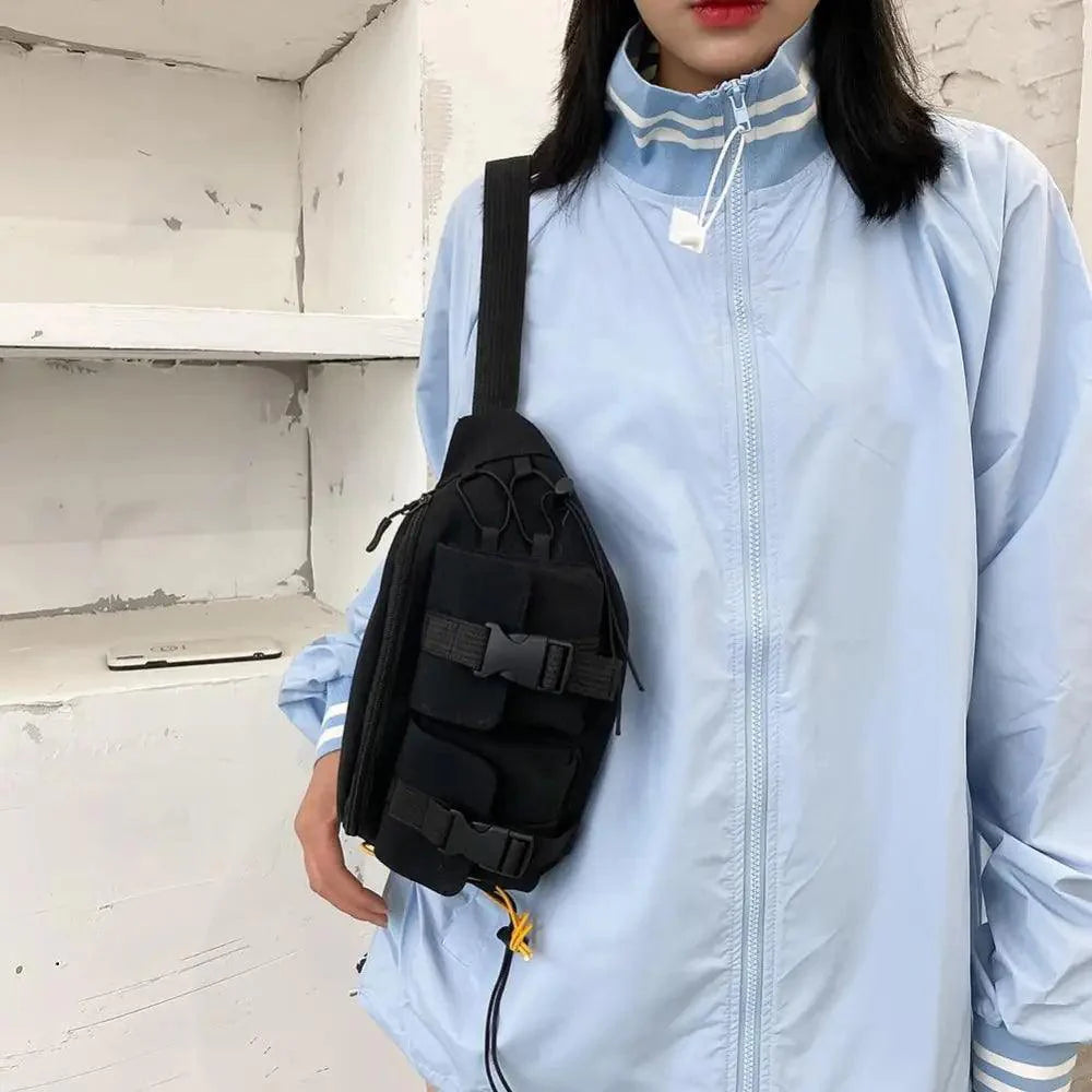 Unisex Casual Stylish Zipper Fanny Black Waist Bag Comfortable Travel Cross Body Bag Large Capacity Bags Stevvex