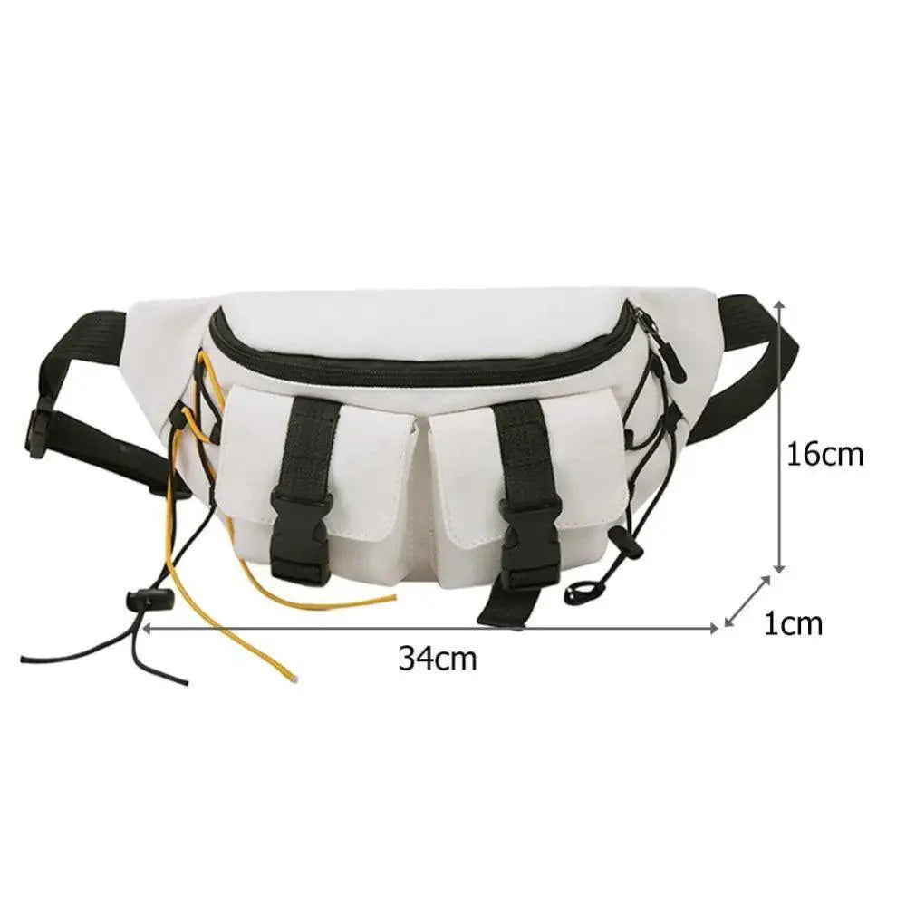 Unisex Casual Stylish Zipper Fanny Black Waist Bag Comfortable Travel Cross Body Bag Large Capacity Bags Stevvex