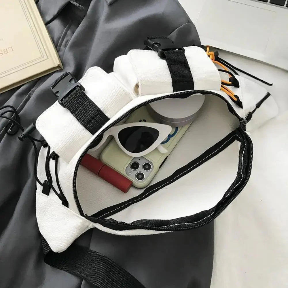 Unisex Casual Stylish Zipper Fanny Black Waist Bag Comfortable Travel Cross Body Bag Large Capacity Bags Stevvex