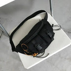 Unisex Casual Stylish Zipper Fanny Black Waist Bag Comfortable Travel Cross Body Bag Large Capacity Bags Stevvex