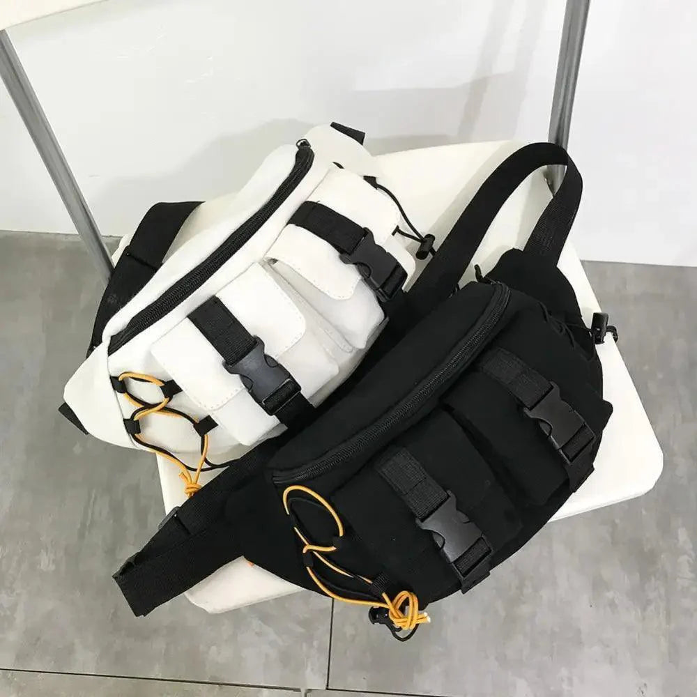 Unisex Casual Stylish Zipper Fanny Black Waist Bag Comfortable Travel Cross Body Bag Large Capacity Bags Stevvex