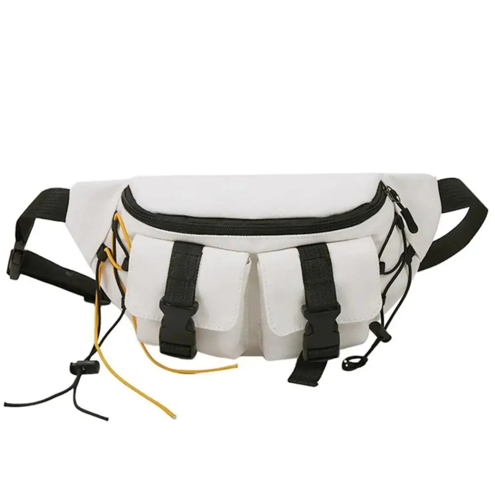 Unisex Casual Stylish Zipper Fanny Black Waist Bag Comfortable Travel Cross Body Bag Large Capacity Bags Stevvex