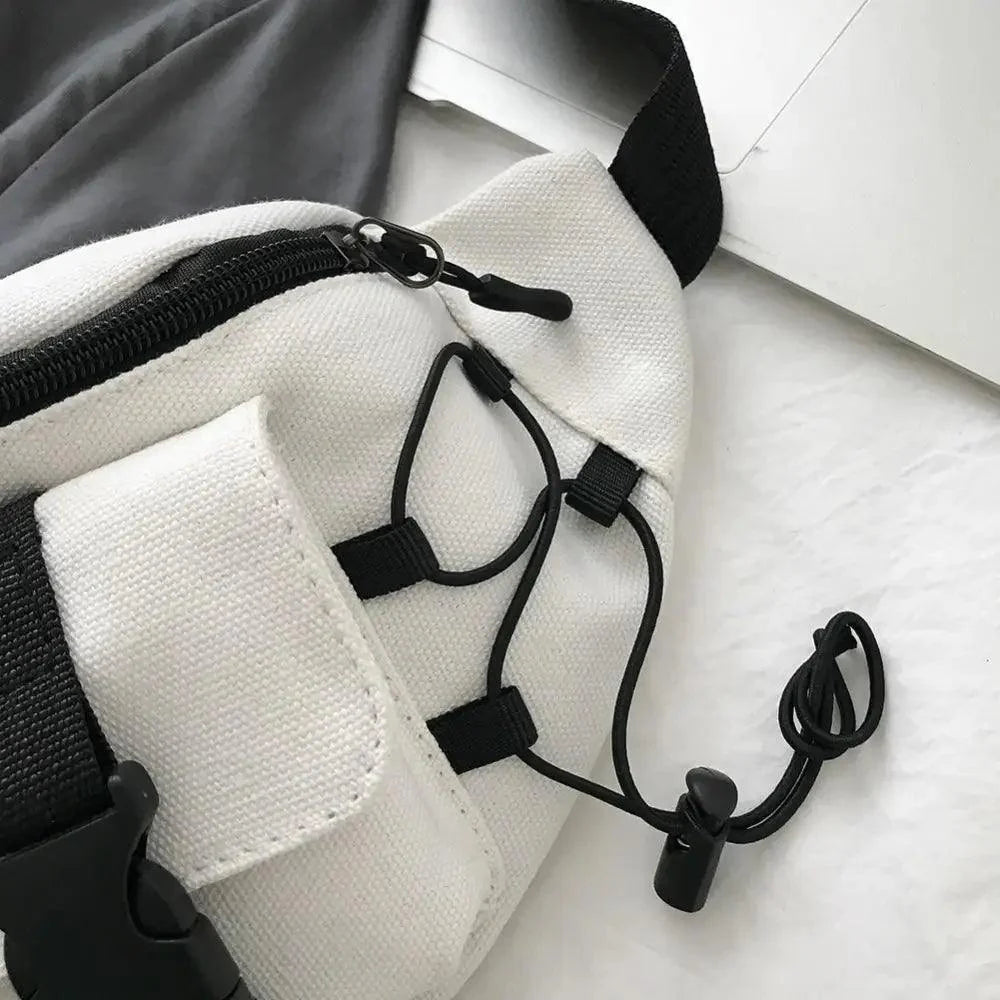 Unisex Casual Stylish Zipper Fanny Black Waist Bag Comfortable Travel Cross Body Bag Large Capacity Bags Stevvex