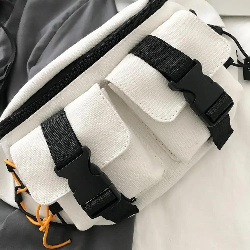 Unisex Casual Stylish Zipper Fanny Black Waist Bag Comfortable Travel Cross Body Bag Large Capacity Bags Stevvex