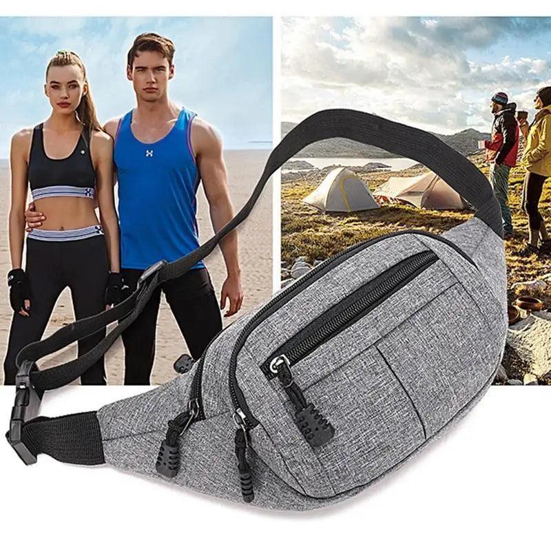 Unisex Classic Design Sports Fanny Pack Stylish Waist Bag Large Capacity Outdoor Travel Waist Bag Stevvex