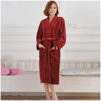 Unisex Comfortable Fleece Soft Bathrobes Elegant Sleepwear For Men And Women Winter Indoor Warm Bathrobe Stevvex