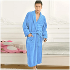 Unisex Comfortable Fleece Soft Bathrobes Elegant Sleepwear For Men And Women Winter Indoor Warm Bathrobe Stevvex