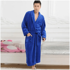 Unisex Comfortable Fleece Soft Bathrobes Elegant Sleepwear For Men And Women Winter Indoor Warm Bathrobe Stevvex