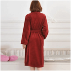 Unisex Comfortable Fleece Soft Bathrobes Elegant Sleepwear For Men And Women Winter Indoor Warm Bathrobe Stevvex
