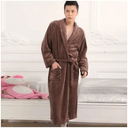 Unisex Comfortable Fleece Soft Bathrobes Elegant Sleepwear For Men And Women Winter Indoor Warm Bathrobe Stevvex